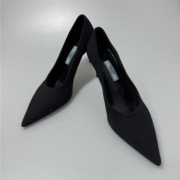 Prada Tessuto 85mm Tech Fabric Heels Black Women’s Size EU 35/US 5 - Picture 1 of 5